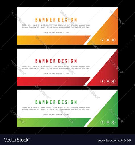 Colorful banner set design simple poster template Vector Image