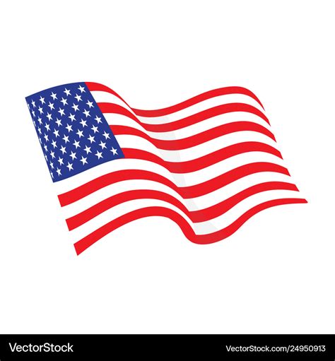 American waving flag Royalty Free Vector Image