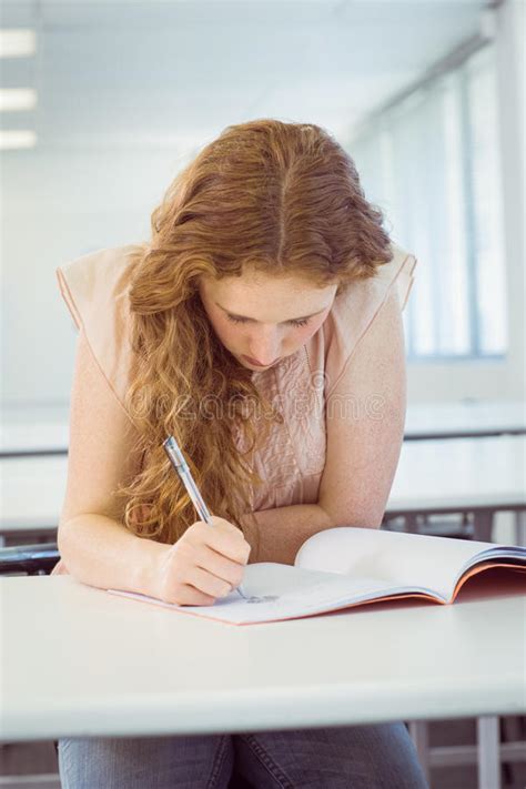 Student Taking Notes in Class Stock Image - Image of concentrate ...