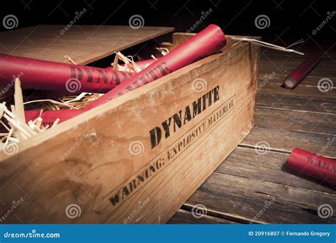 Dangerous Dynamite Sticks on Wooden a Box Stock Image - Image of shape ...