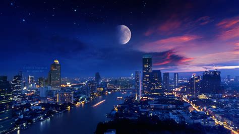 1920x1080 Resolution Cityscape 4K Nightscape 1080P Laptop Full HD Wallpaper - Wallpapers Den