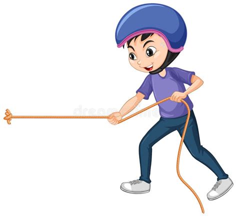 Vector Illustration Of Kids Playing Pulling Rope Stock Illustration - Illustration of happy ...