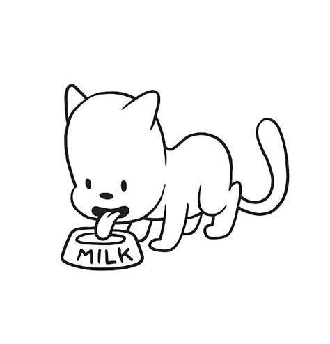 Royalty Free Cat Drinking Milk Clip Art, Vector Images & Illustrations ...