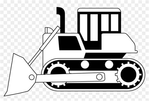 Bulldozer Clipart - Construction Site Trucks Clipart Black And White, HD Png Download - 872x556 ...