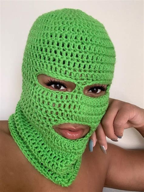 Crochet Ski Mask PATTERN one & Three Hole - Etsy | Crochet mask, Crochet cap, Etsy knitting