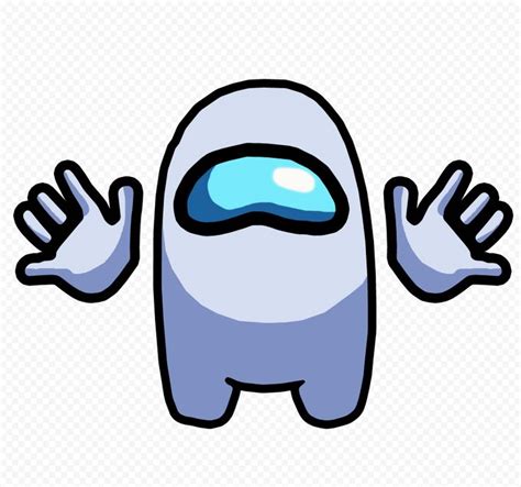 HD White Among Us Crewmate Character Front View With Hands PNG | Character, Png, Cartoon