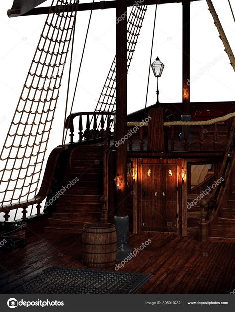 Steampunk Sailing Ship Pirate Ship Deck — Stock Photo © Ravven #395010732