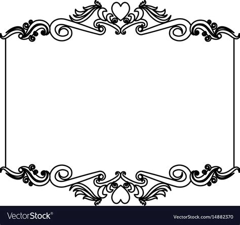 Decorative card frame floral border cute image Vector Image