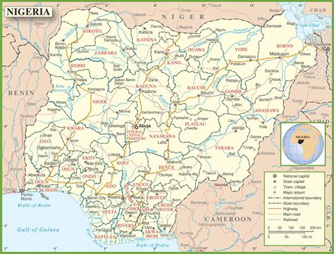 Map of nigeria - Complete map of nigeria (Western Africa - Africa)