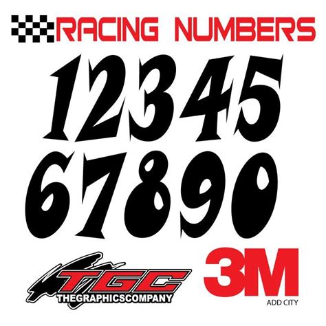 Racing Numbers Vinyl Decals Stickers Snap 3 pack | Vinyl decal stickers ...