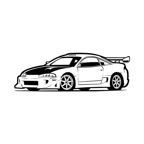 Japanese sport car silhouette vector art isolated. JDM car vector art 20247124 Vector Art at ...