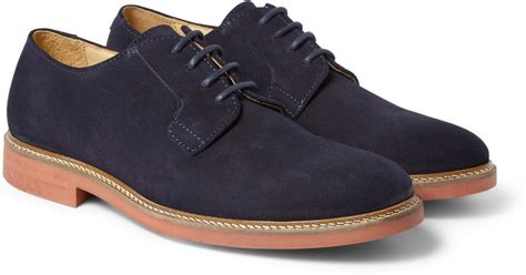 Lyst - A.p.c. Suede Derby Shoes in Blue for Men