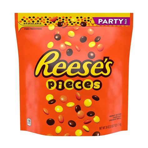 Reese's PIECES Peanut Butter Candy, Gluten Free, 39 oz, Resealable Bulk Party Pack - Walmart.com