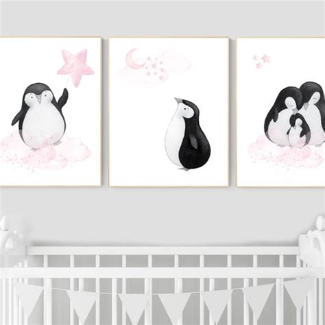 Nursery Decor Girl Penguin Pink Nursery Penguins Penguin - Etsy