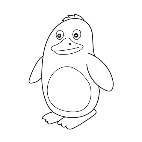 Simple coloring page. Vector illustration of Penguin cartoon - Coloring book 4606095 Vector Art ...