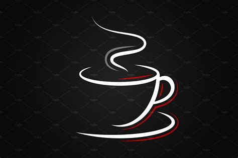 Coffee cup logo on black background by PushLogo on @creativemarket Coffee Illustration, Graphic ...