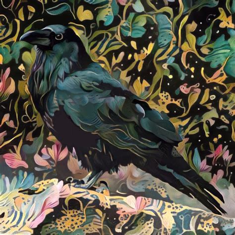 Vibrant Raven Bird Art Print Gift Idea for Nature Lovers | Etsy