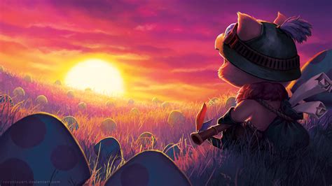 Sunset in Bandle City: Teemo HD Wallpaper by Robyn Natalie Lau