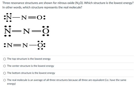 Solved Three resonance structures are shown for nitrous | Chegg.com