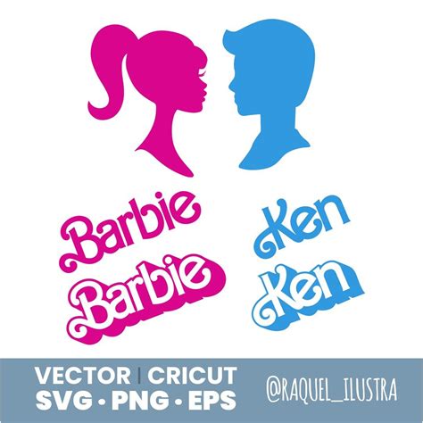 Barbie and Ken Retro Logo in SVG PNG and EPS. Barbie - Etsy | Silueta de barbie, Barbie y ken ...