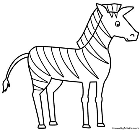 Zebra - Coloring Page (Animals)