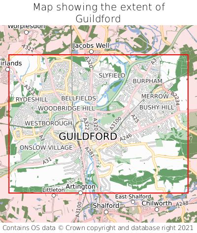 Where is Guildford? Guildford on a map