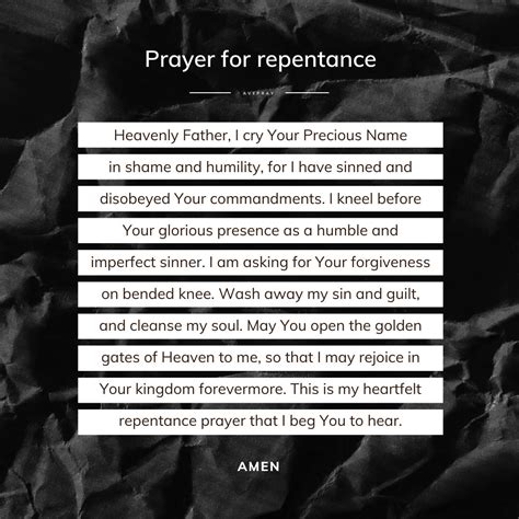 Prayer for repentance and forgiveness – AvePray