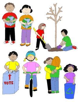 Kids in Action: Citizenship and Service Clip Art 22 PNGs in 2024 ...