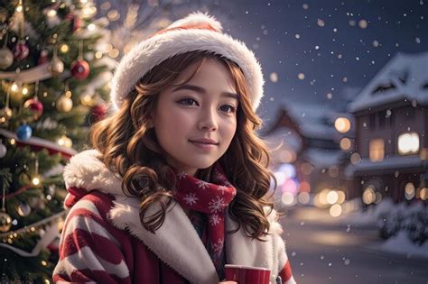 Premium AI Image | Merry Christmas Magic Characters and Snowflakes Galore