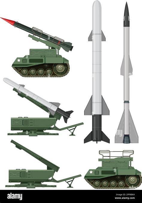 Military missile launcher collection illustration Stock Vector Image ...