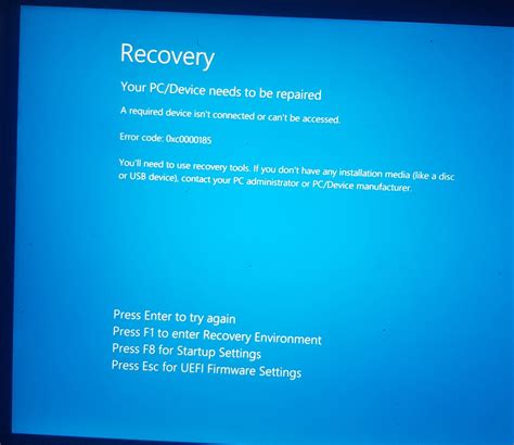 Fix: Windows 10 Blue Screen Recovery Error 0x0000185 - IR Cache