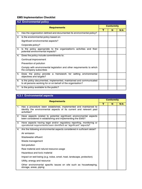 ISO 14001 Audit Checklist -012320 01 | Audit | Internal Audit