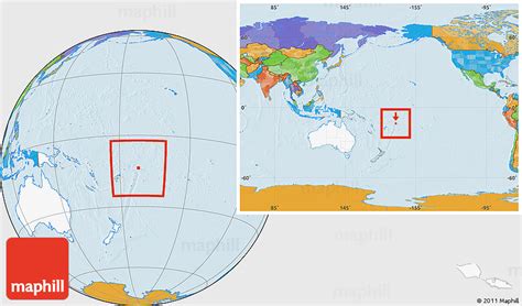 Political Location Map of Samoa, highlighted continent, within the ...