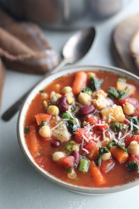 Vegan Bean & Frozen Vegetable Soup with Pantry and Freezer Staples