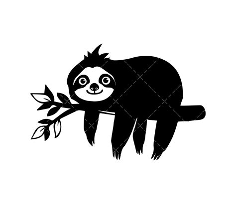 Sloth SVG, PNG, PDF, Sleeping Hanging sloth SVG