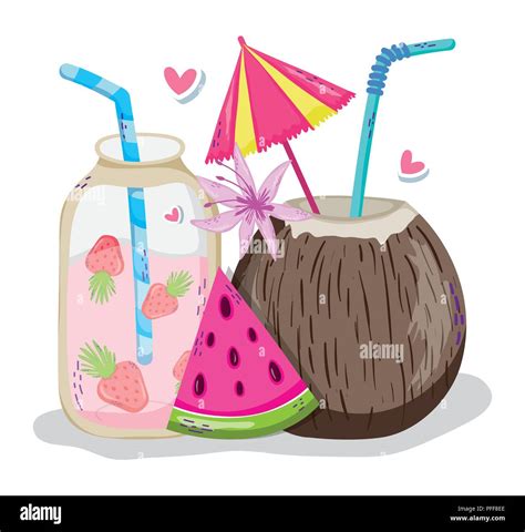 Summer cocktails cartoons Stock Vector Image & Art - Alamy