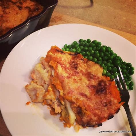 Fish Pie with Roasted Garlic Sweet Potato Mash with @Lurpak Cooking Liquid #FoodAdventures - Eat ...