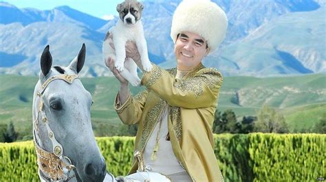 Turkmenistan leader unveils giant gold dog statue - BBC News