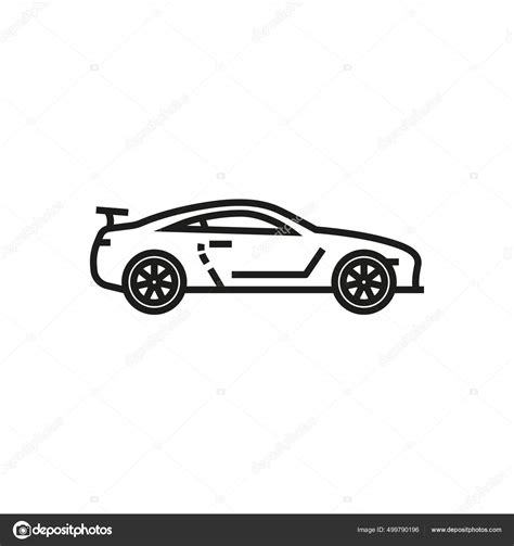 Car Vector Outline Style Black Filled Icon Isolated Transparent Background Stock Vector Image by ...