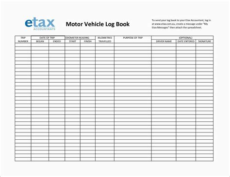 Truck Driver Log Book Excel Template