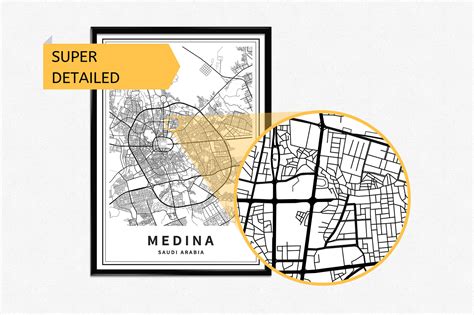 Printable Map of Medina Saudi Arabia Instant Download | Etsy