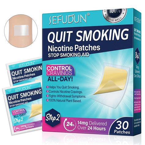 Nicotine Patches Step 2, 14mg Quit Smoking Nicotine Patch, Stop Smoking Aids That Work, 30 Count ...