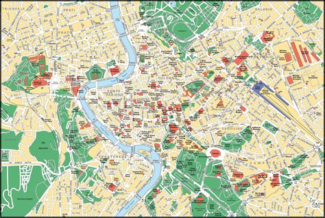 Large detailed street map of Rome city center. Rome city center large detailed street map ...