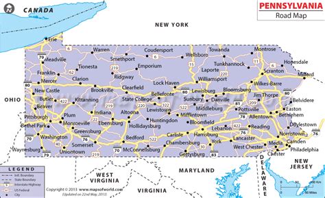 Pennsylvania Road Map