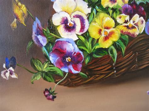 Pansy Flower Painting Pansies Original Painting Oil Canvas | Etsy