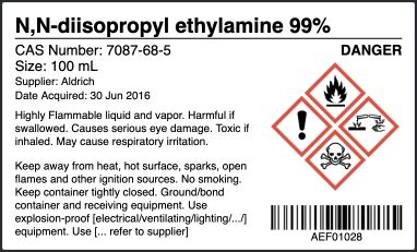 GHS-Compliant Chemical Inventory Labels