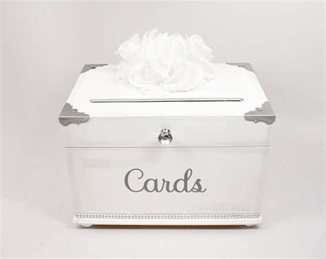 White Card Box for Wedding White Silver Card Box Wedding | Silver wedding card box, Silver ...