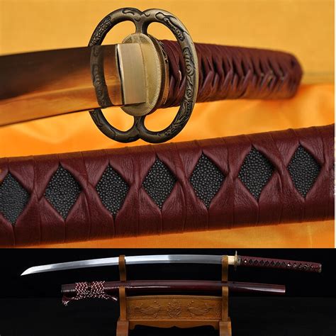 Japanese Swords Battle Ready Katana Original Full Tang Sharpened Blade Hand Made Folded Steel ...