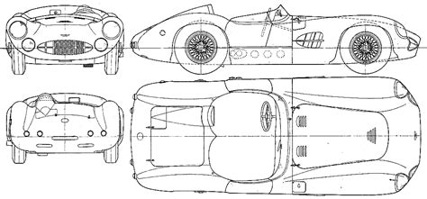 Aston Martin DBR1 Blueprint - Download free blueprint for 3D modeling