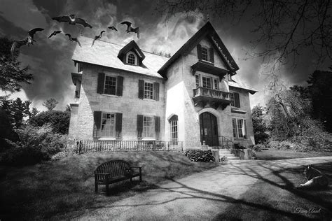 Spooky Mansion in Black and White Photograph by Trina Ansel - Fine Art ...